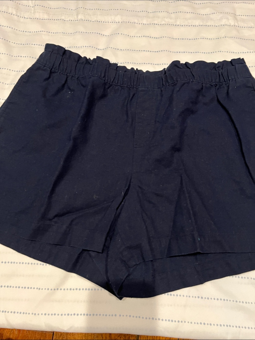 LOFT Navy Elastic-Waist Athletic Shorts